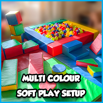 Multi Coloured Soft Play Setup With Ball Pool Multi Coloured Soft Play Setup