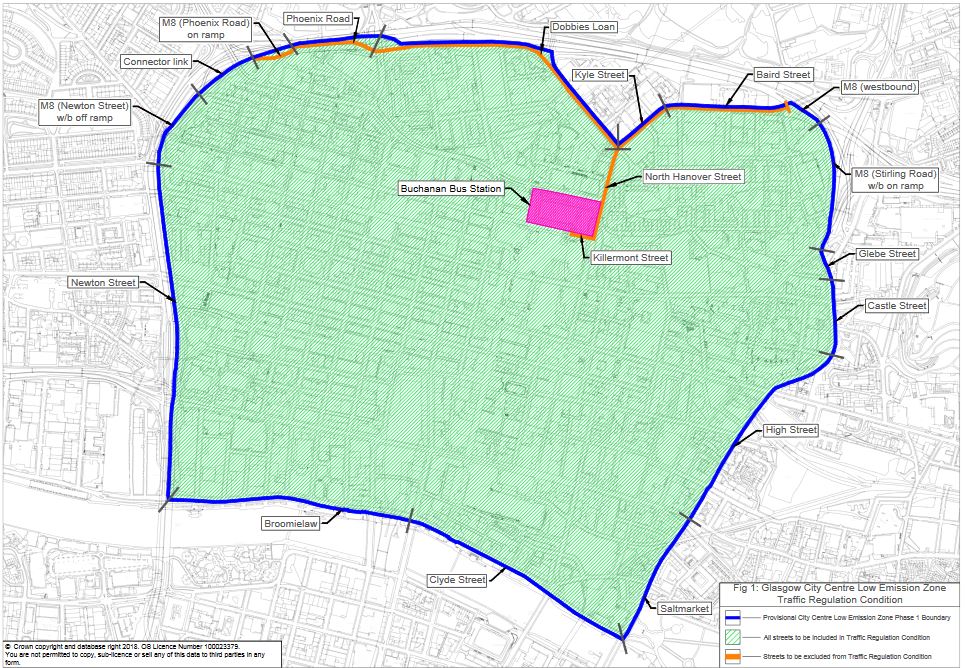 Glasgow Low Emissions Zone Map Glasgow Low Emissions Zone Map